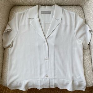 Everlane Clean Silk Short Sleeve Notch Shirt 00